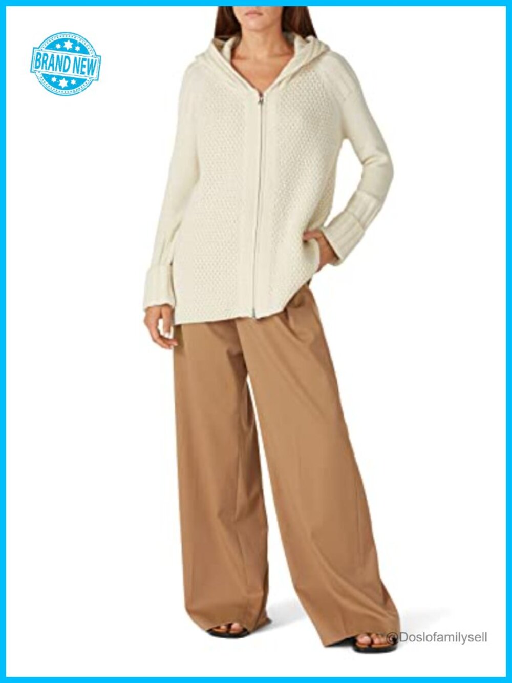 Oversized Zip-Up Hooded Sweater Pullover Loose Fit Fall Long Sleeve